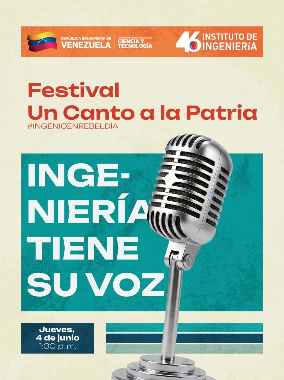 La ciencia y el arte se unen este jueves se celebrara el Festival Un Canto a la Patria Ingenieria tiene su voz