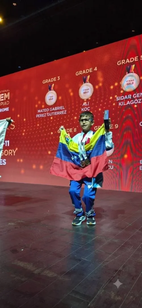 Semillero científico de oro: Niño tachirense de 8 años se consagra campeón mundial de matemáticas en Roma 3 Semillero cientifico de oro Nino tachirense de 8 anos se consagra campeon mundial de matematicas en Roma 4